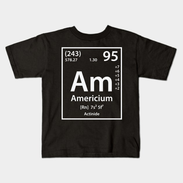 Americium Element Kids T-Shirt by cerebrands